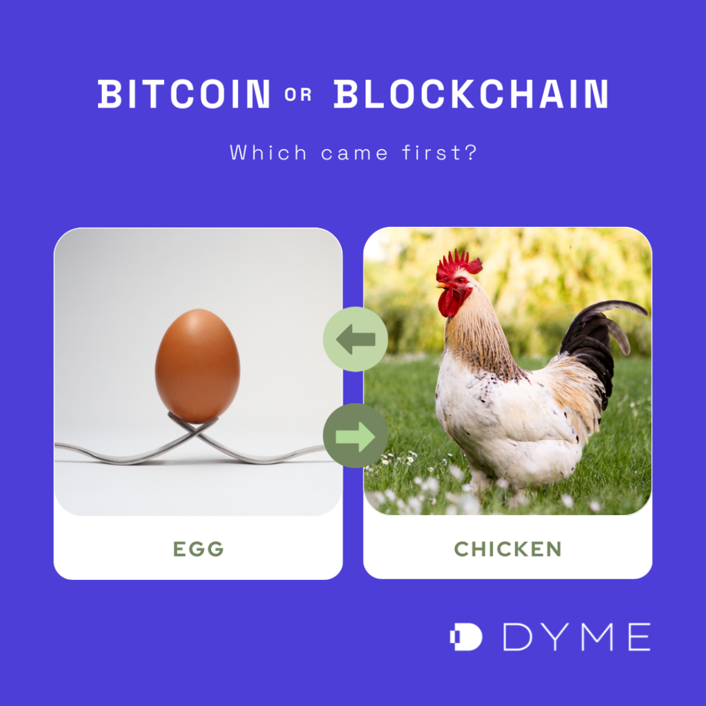 chicken vs egg comparison to blockchain and bitcoin