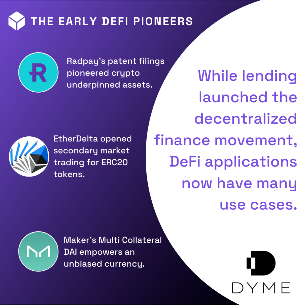 chart about early defi pioneers