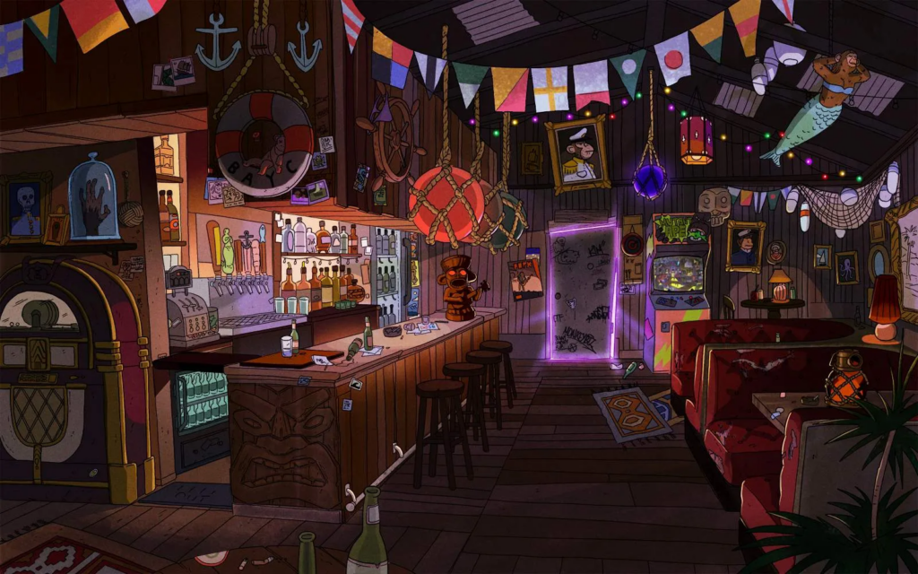 bar with a tiki vibe